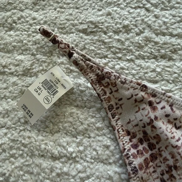 aerie Beige and Brown Leopard-Print Bikini Bottom - Picture 5 of 7